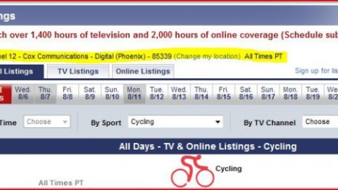 Olympics Cycling TV & Web Schedule